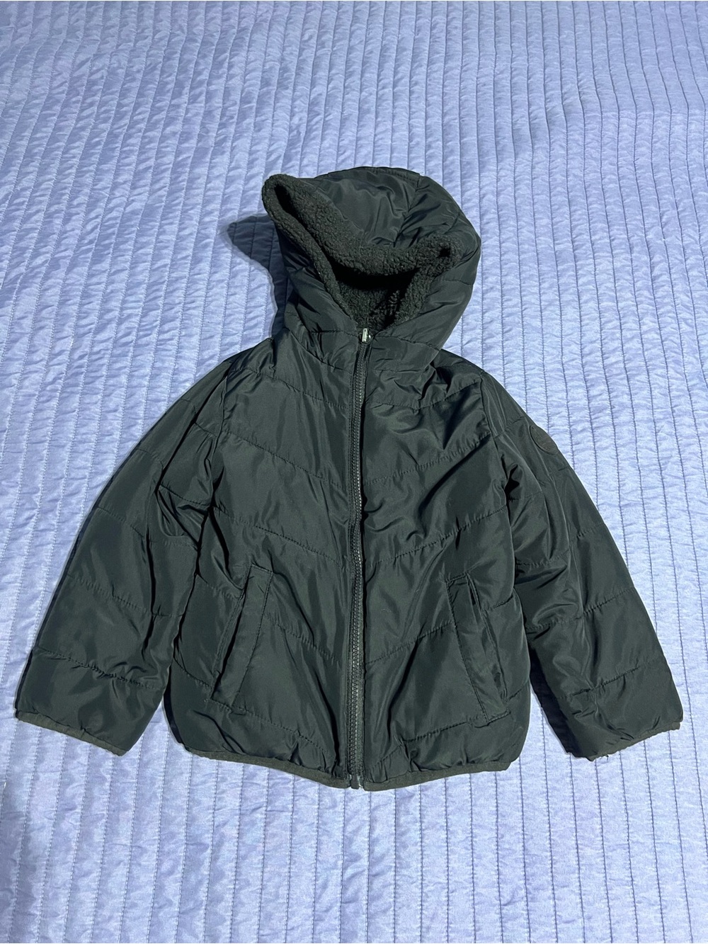 Abercrombie & Fitch Kids Hooded Puffer Jacket - Black 5/6